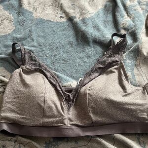 Gray Lace Trim Bralette